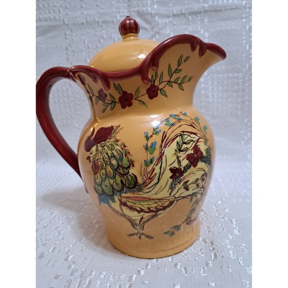 Certified International Provence Rooster Pitcher by April Cornell - Discontinued